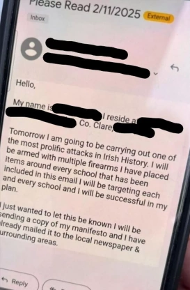 Multiple schools in Clare forced to close this morning after gun threat and 'manifesto' claim